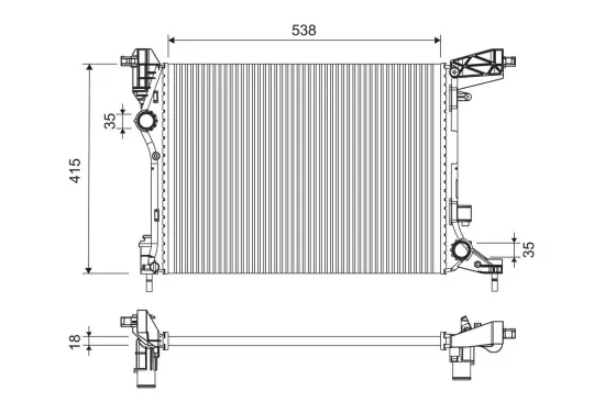 Kühler, Motorkühlung VALEO 701255 Bild Kühler, Motorkühlung VALEO 701255