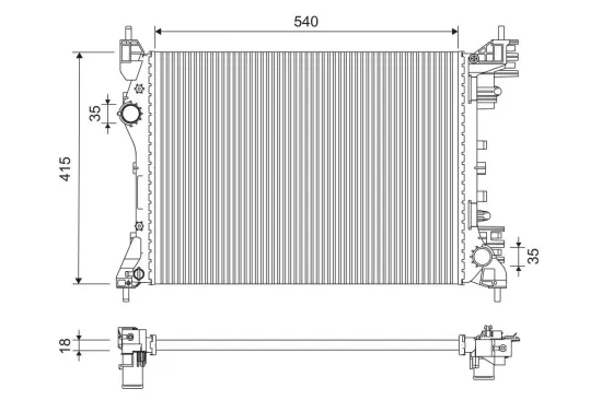 Kühler, Motorkühlung VALEO 701258 Bild Kühler, Motorkühlung VALEO 701258