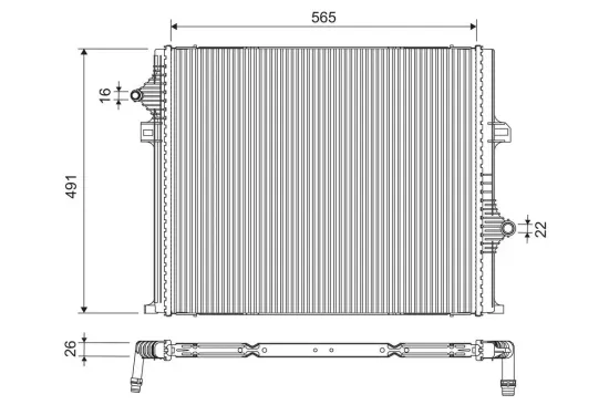 Kühler, Motorkühlung VALEO 701296 Bild Kühler, Motorkühlung VALEO 701296