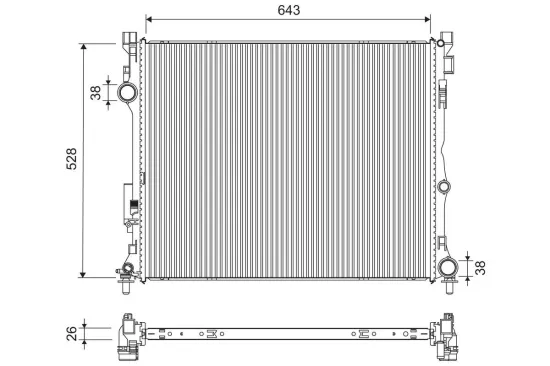 Kühler, Motorkühlung VALEO 701307 Bild Kühler, Motorkühlung VALEO 701307