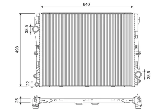 Kühler, Motorkühlung VALEO 701314 Bild Kühler, Motorkühlung VALEO 701314