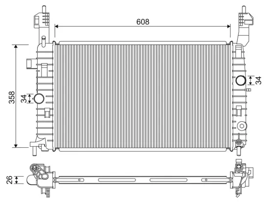 Kühler, Motorkühlung VALEO 701332 Bild Kühler, Motorkühlung VALEO 701332