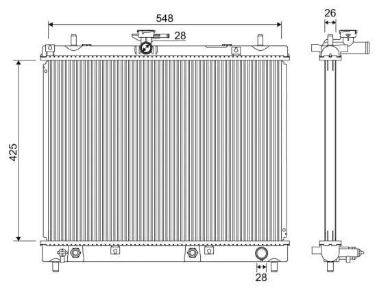 Kühler, Motorkühlung VALEO 701346 Bild Kühler, Motorkühlung VALEO 701346
