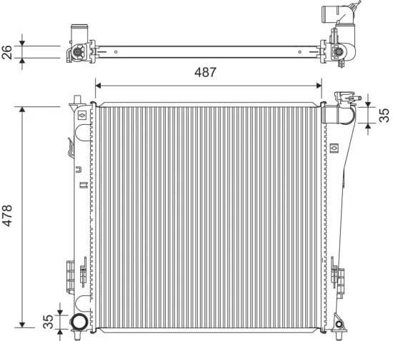 Kühler, Motorkühlung VALEO 701360 Bild Kühler, Motorkühlung VALEO 701360