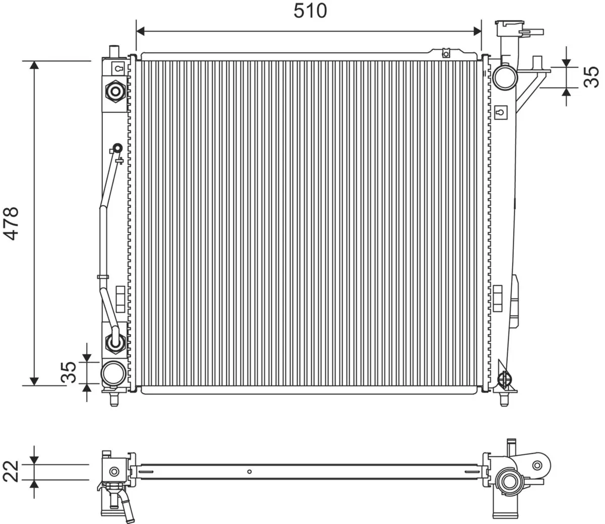 Kühler, Motorkühlung VALEO 701363