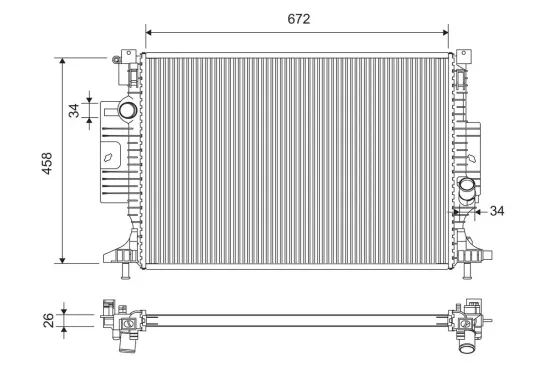 Kühler, Motorkühlung VALEO 701364 Bild Kühler, Motorkühlung VALEO 701364