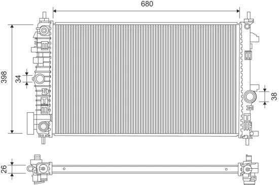 Kühler, Motorkühlung VALEO 701370 Bild Kühler, Motorkühlung VALEO 701370