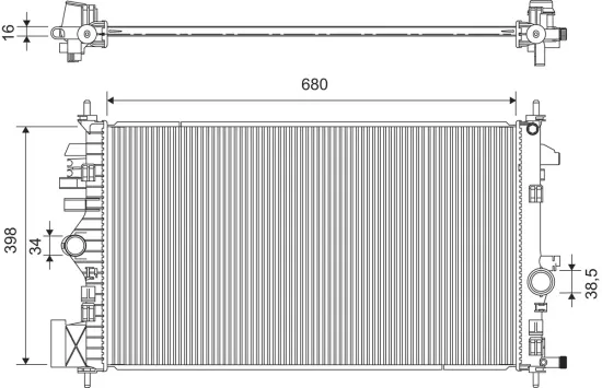 Kühler, Motorkühlung VALEO 701373 Bild Kühler, Motorkühlung VALEO 701373