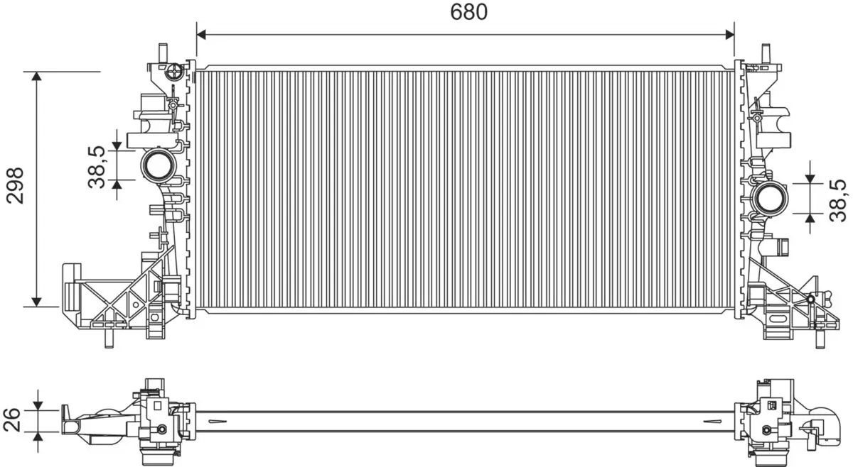 Kühler, Motorkühlung VALEO 701376