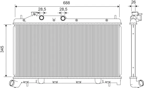 Kühler, Motorkühlung VALEO 701383 Bild Kühler, Motorkühlung VALEO 701383