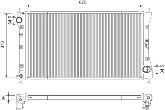 Kühler, Motorkühlung VALEO 701394 Bild Kühler, Motorkühlung VALEO 701394