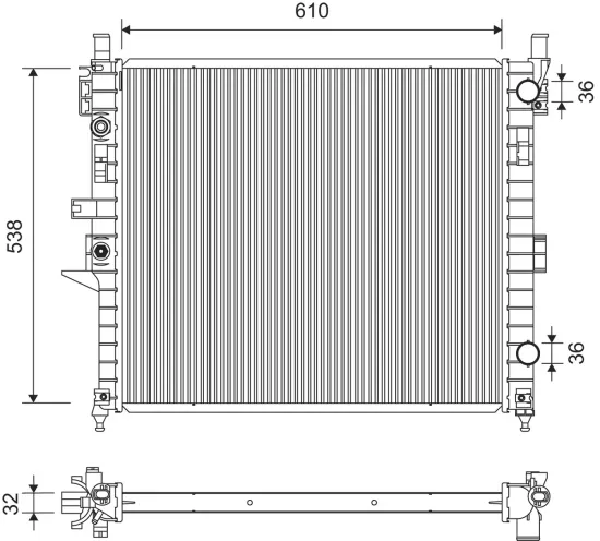 Kühler, Motorkühlung VALEO 701411 Bild Kühler, Motorkühlung VALEO 701411