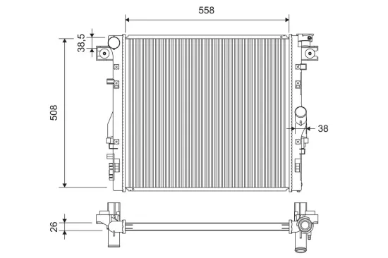 Kühler, Motorkühlung VALEO 701417 Bild Kühler, Motorkühlung VALEO 701417