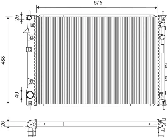Kühler, Motorkühlung VALEO 701438 Bild Kühler, Motorkühlung VALEO 701438