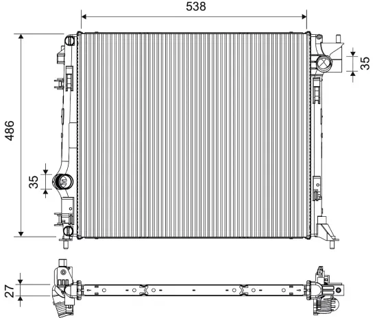 Kühler, Motorkühlung VALEO 701487 Bild Kühler, Motorkühlung VALEO 701487