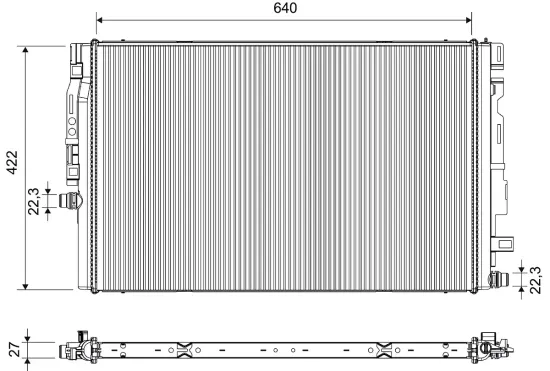 Kühler, Motorkühlung VALEO 701496 Bild Kühler, Motorkühlung VALEO 701496