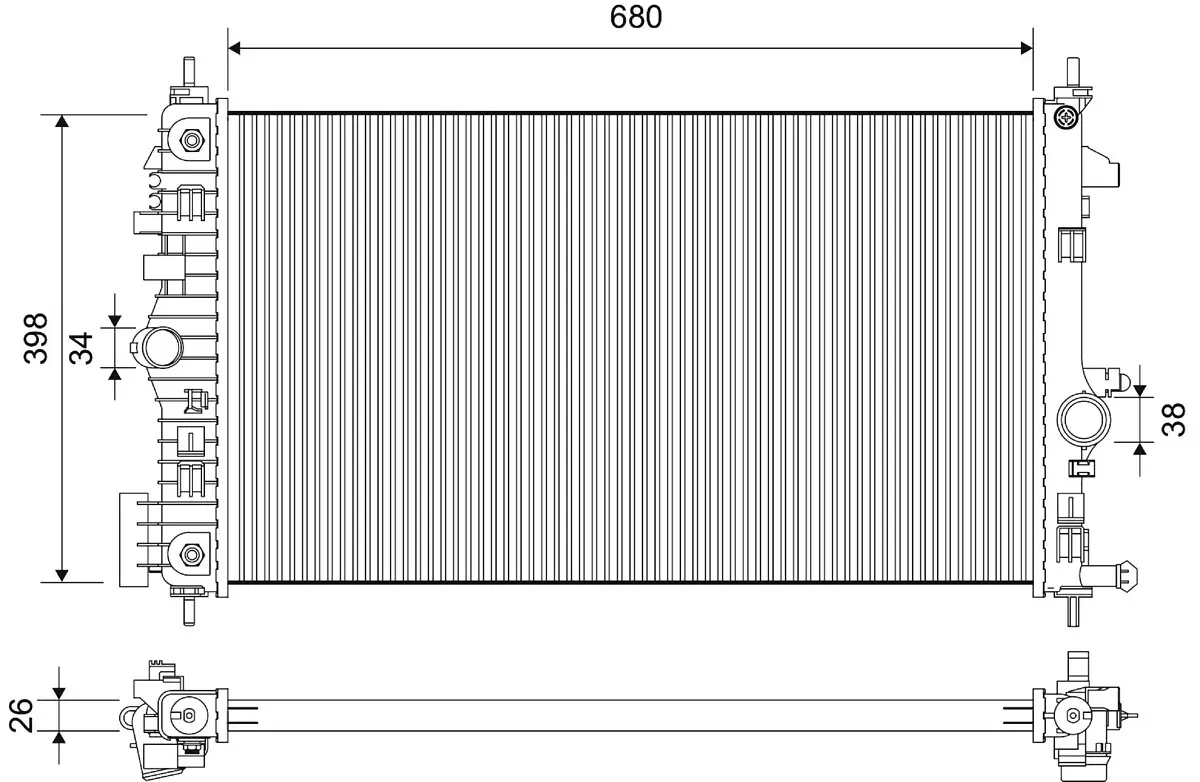 Kühler, Motorkühlung VALEO 701775