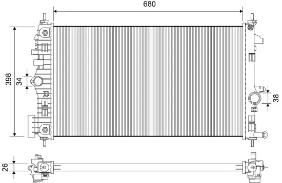 Kühler, Motorkühlung VALEO 701775 Bild Kühler, Motorkühlung VALEO 701775