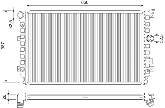 Kühler, Motorkühlung VALEO 701898 Bild Kühler, Motorkühlung VALEO 701898