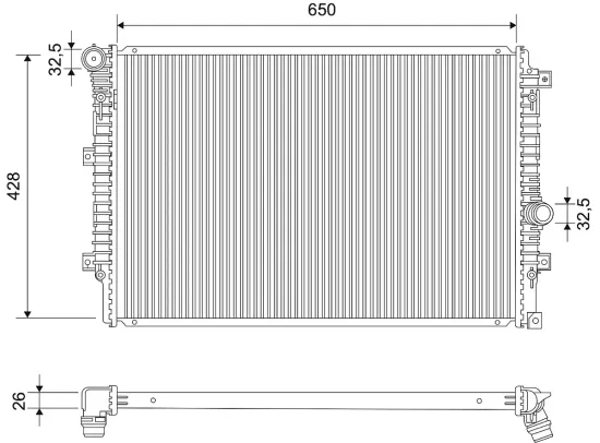 Kühler, Motorkühlung VALEO 701912 Bild Kühler, Motorkühlung VALEO 701912