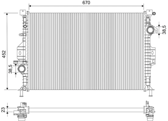 Kühler, Motorkühlung VALEO 701913 Bild Kühler, Motorkühlung VALEO 701913