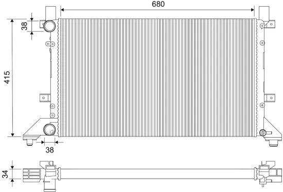 Kühler, Motorkühlung VALEO 731605 Bild Kühler, Motorkühlung VALEO 731605