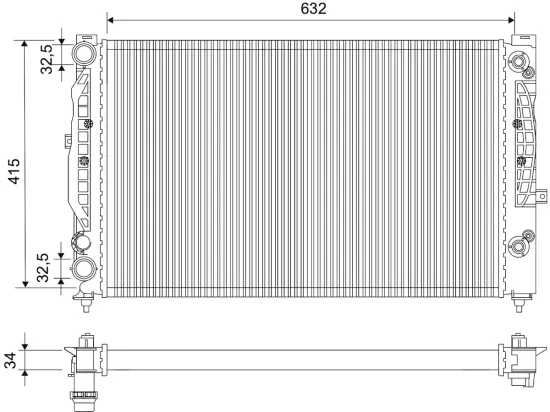 Kühler, Motorkühlung VALEO 731755 Bild Kühler, Motorkühlung VALEO 731755
