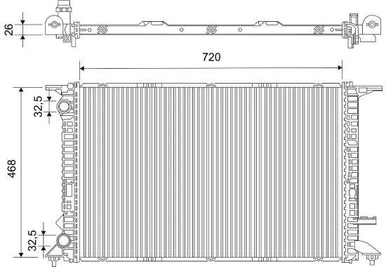Kühler, Motorkühlung VALEO 732855 Bild Kühler, Motorkühlung VALEO 732855