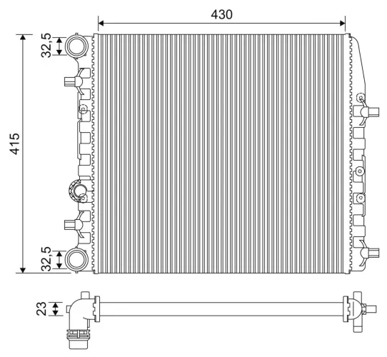 Kühler, Motorkühlung VALEO 733062 Bild Kühler, Motorkühlung VALEO 733062