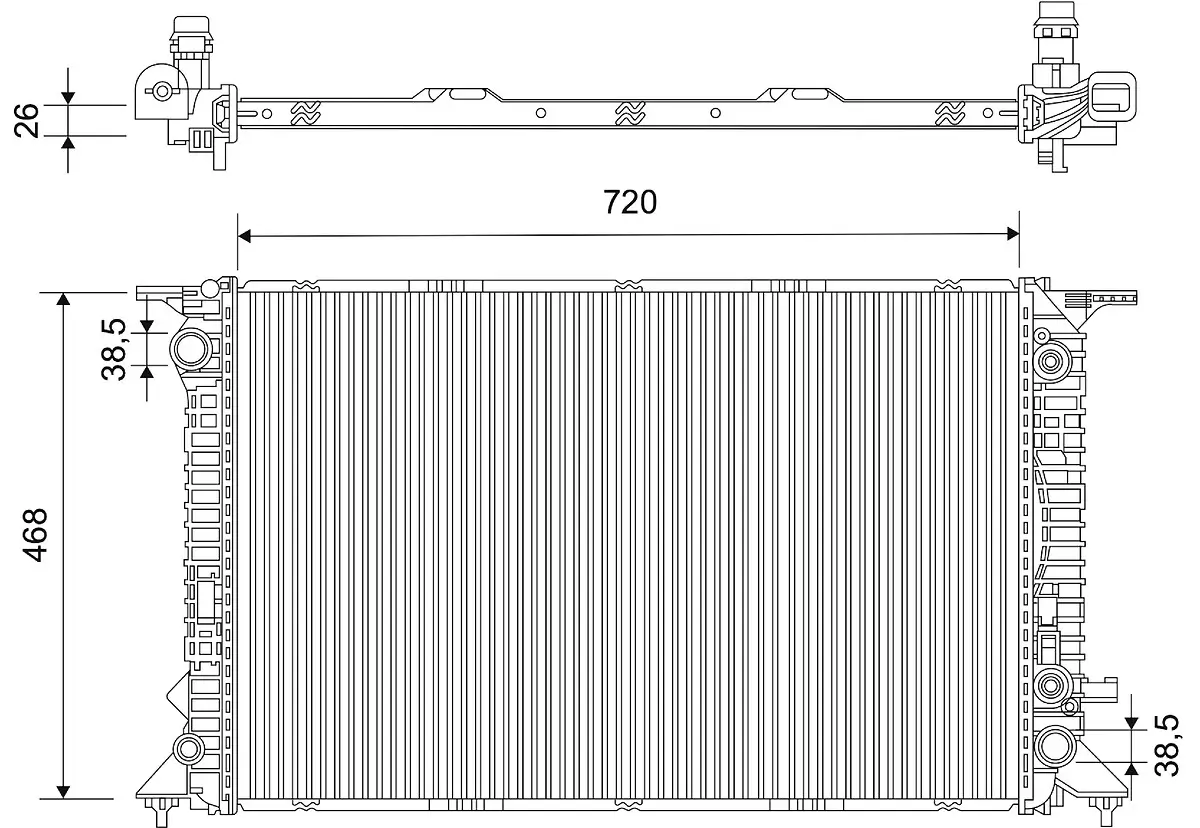 Kühler, Motorkühlung VALEO 734273