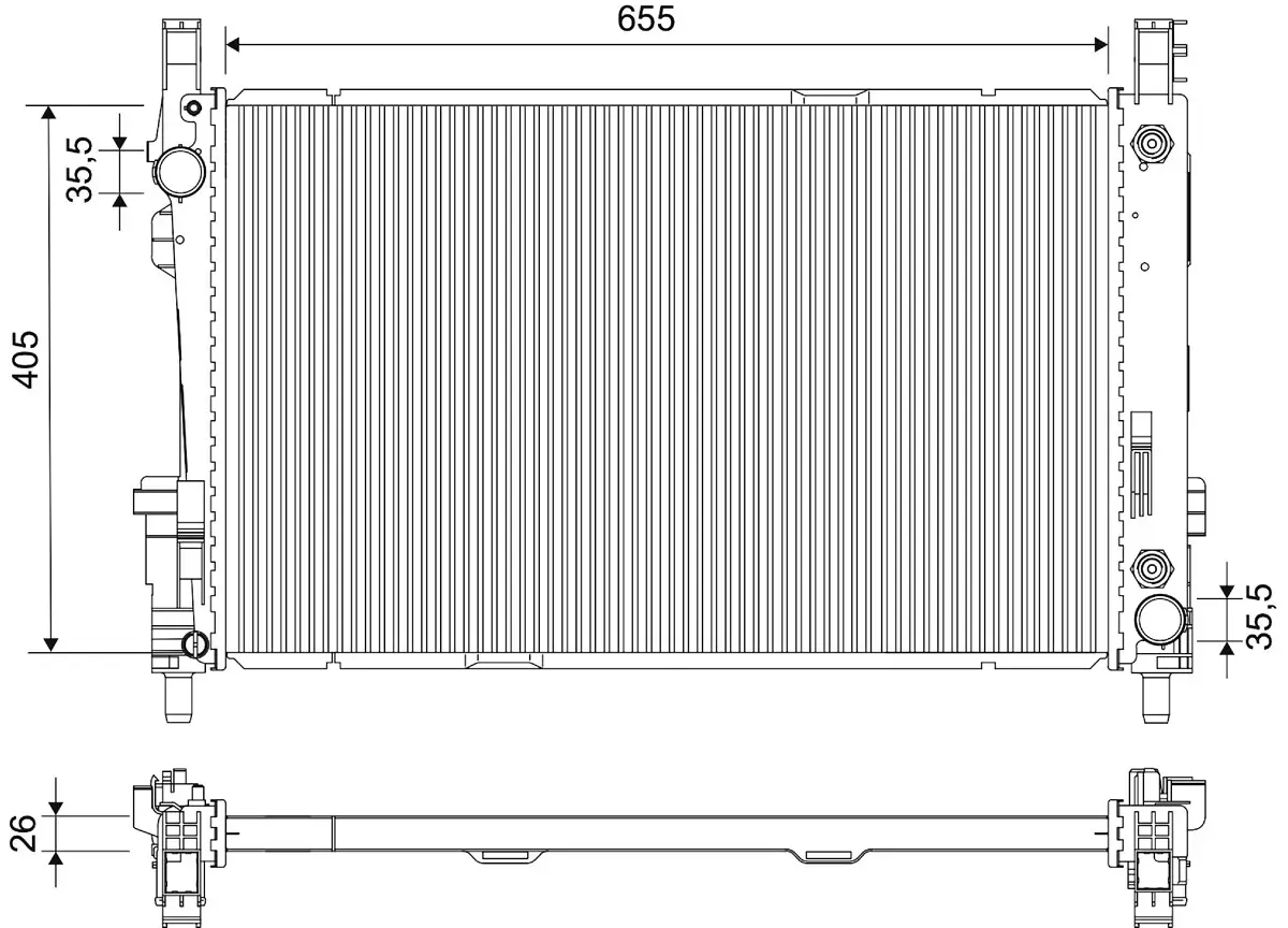 Kühler, Motorkühlung VALEO 734378