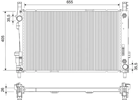 Kühler, Motorkühlung VALEO 734378 Bild Kühler, Motorkühlung VALEO 734378