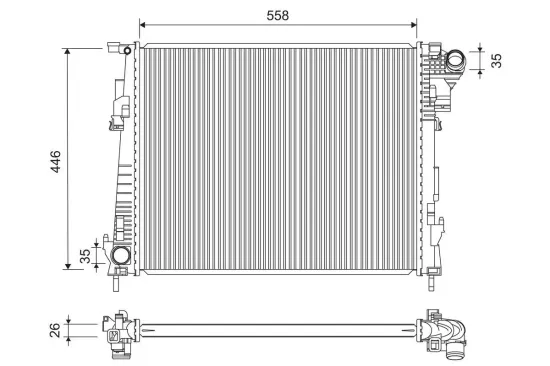 Kühler, Motorkühlung VALEO 734946 Bild Kühler, Motorkühlung VALEO 734946