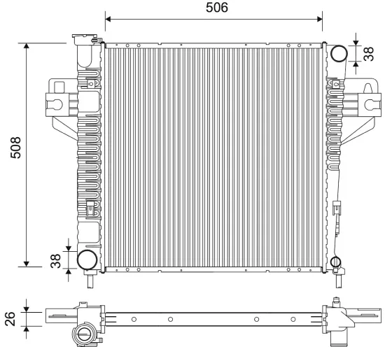 Kühler, Motorkühlung VALEO 735222 Bild Kühler, Motorkühlung VALEO 735222