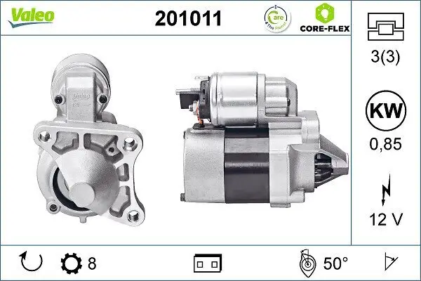 Starter 12 V 0,85 kW VALEO 201011