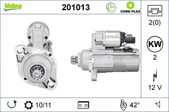 Starter 12 V 2 kW VALEO 201013 Bild Starter 12 V 2 kW VALEO 201013