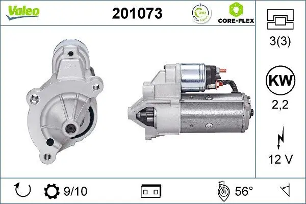 Starter 12 V 2,2 kW VALEO 201073