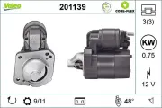 Starter 12 V 0,75 kW VALEO 201139