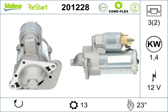 Starter 12 V 1,4 kW VALEO 201228 Bild Starter 12 V 1,4 kW VALEO 201228