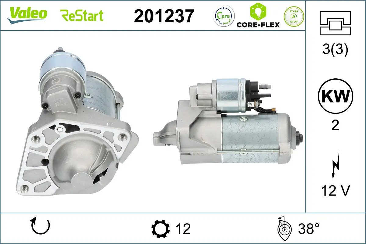 Starter 12 V 2 kW VALEO 201237