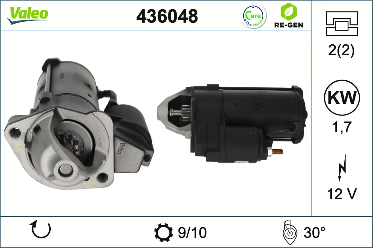 Starter 12 V 1,7 kW VALEO 436048