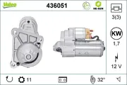 Starter 12 V 1,7 kW VALEO 436051