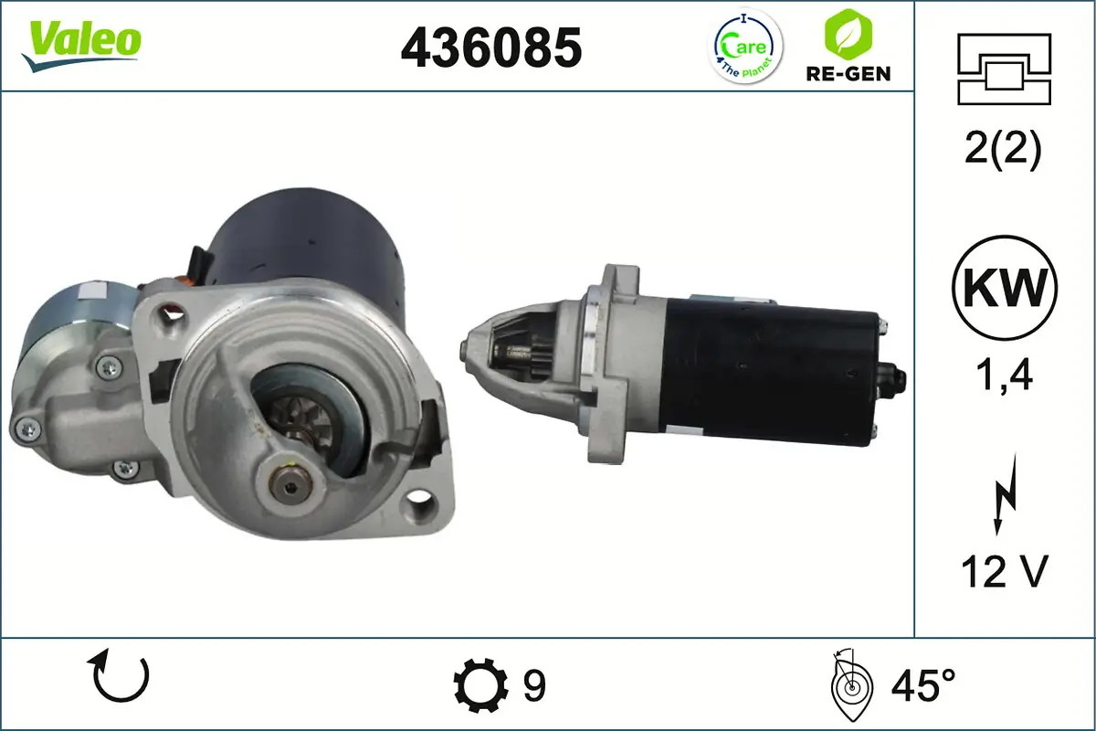 Starter 12 V 1,4 kW VALEO 436085