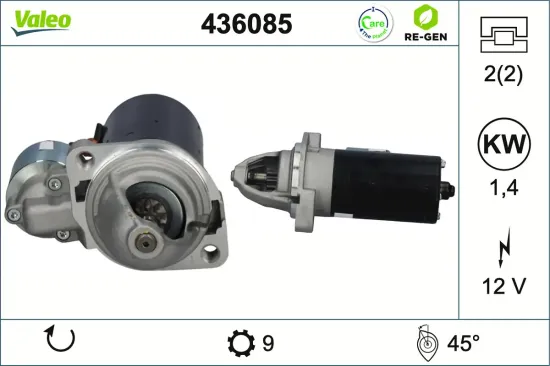 Starter 12 V 1,4 kW VALEO 436085 Bild Starter 12 V 1,4 kW VALEO 436085