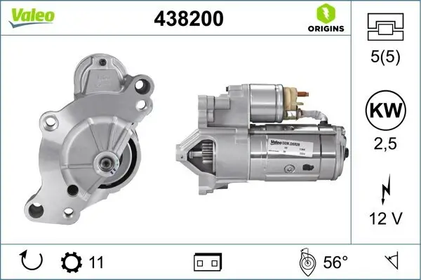 Starter 12 V 2,5 kW VALEO 438200