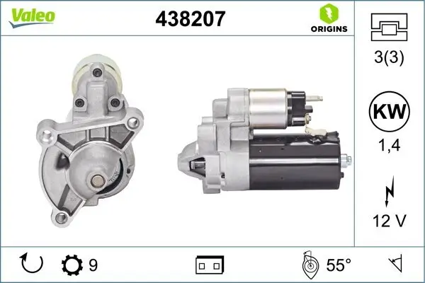 Starter 12 V 1,4 kW VALEO 438207