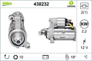 Starter 12 V 2,2 kW VALEO 438232