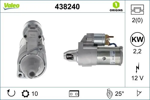 Starter 12 V 2,2 kW VALEO 438240