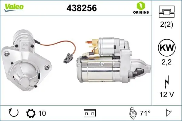 Starter 12 V 2,2 kW VALEO 438256