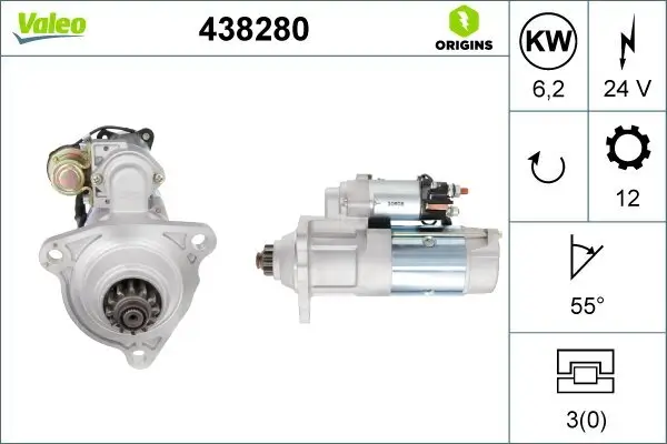 Starter 24 V 6,2 kW VALEO 438280